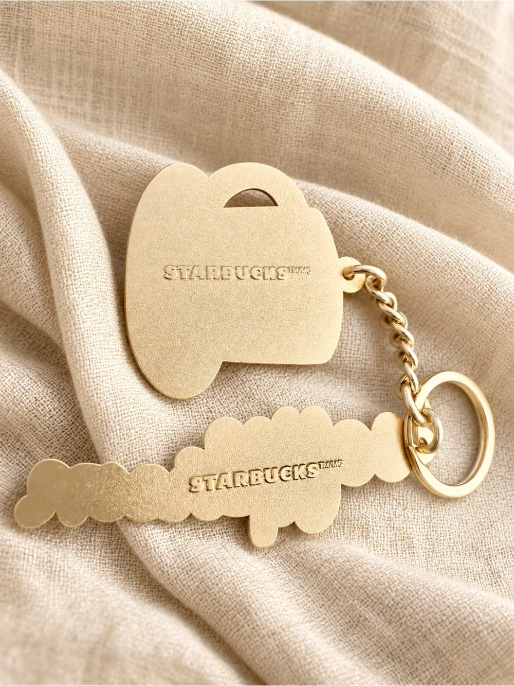☕️ Starbucks Coffee Cup Keychain Gold Tone Enamel Coffee Lover Bag Charm Gift